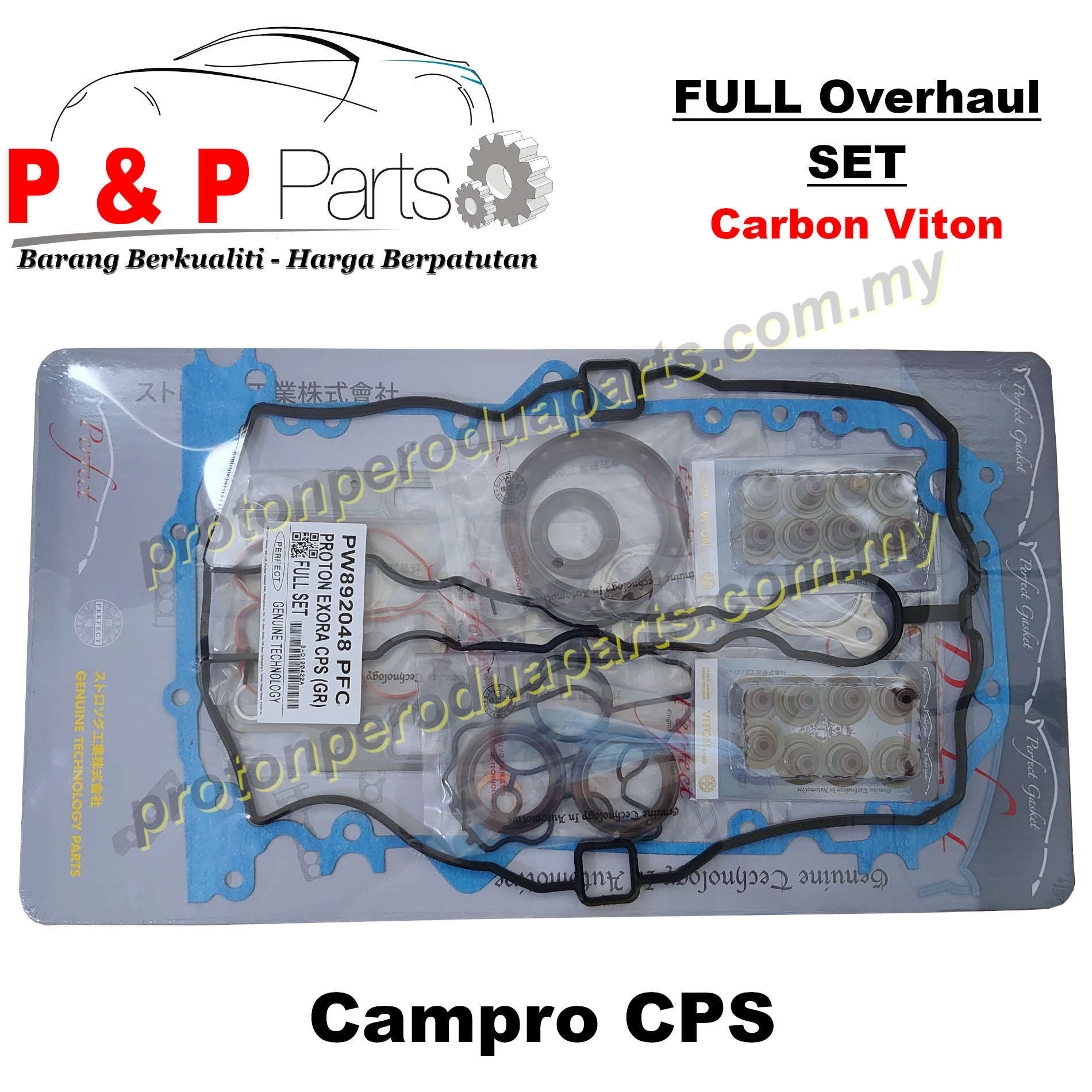 FULL Overhaul Gasket Set Engine - Proton Waja Gen 2 Satria NEO Exora -  Carbon Premium - CAMPRO CPS - Car Spare Parts Shop in Puchong